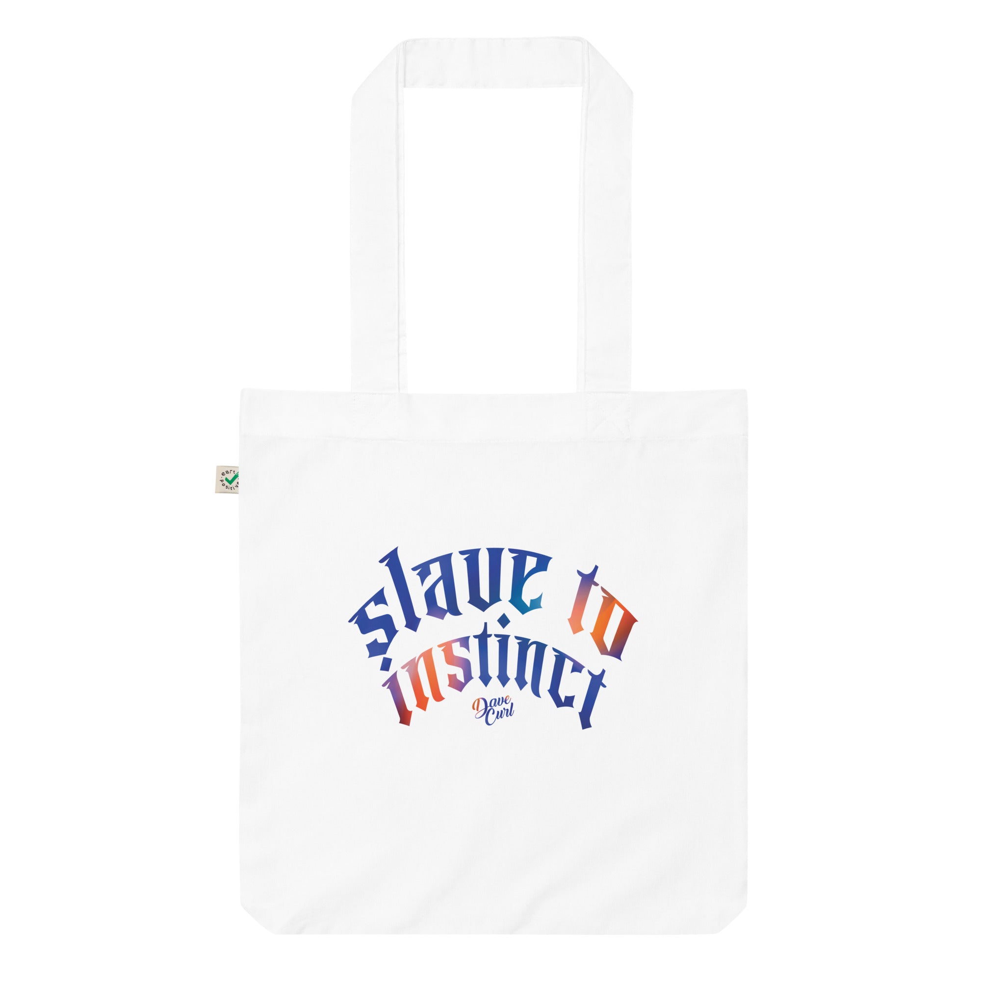 white printed tote bag