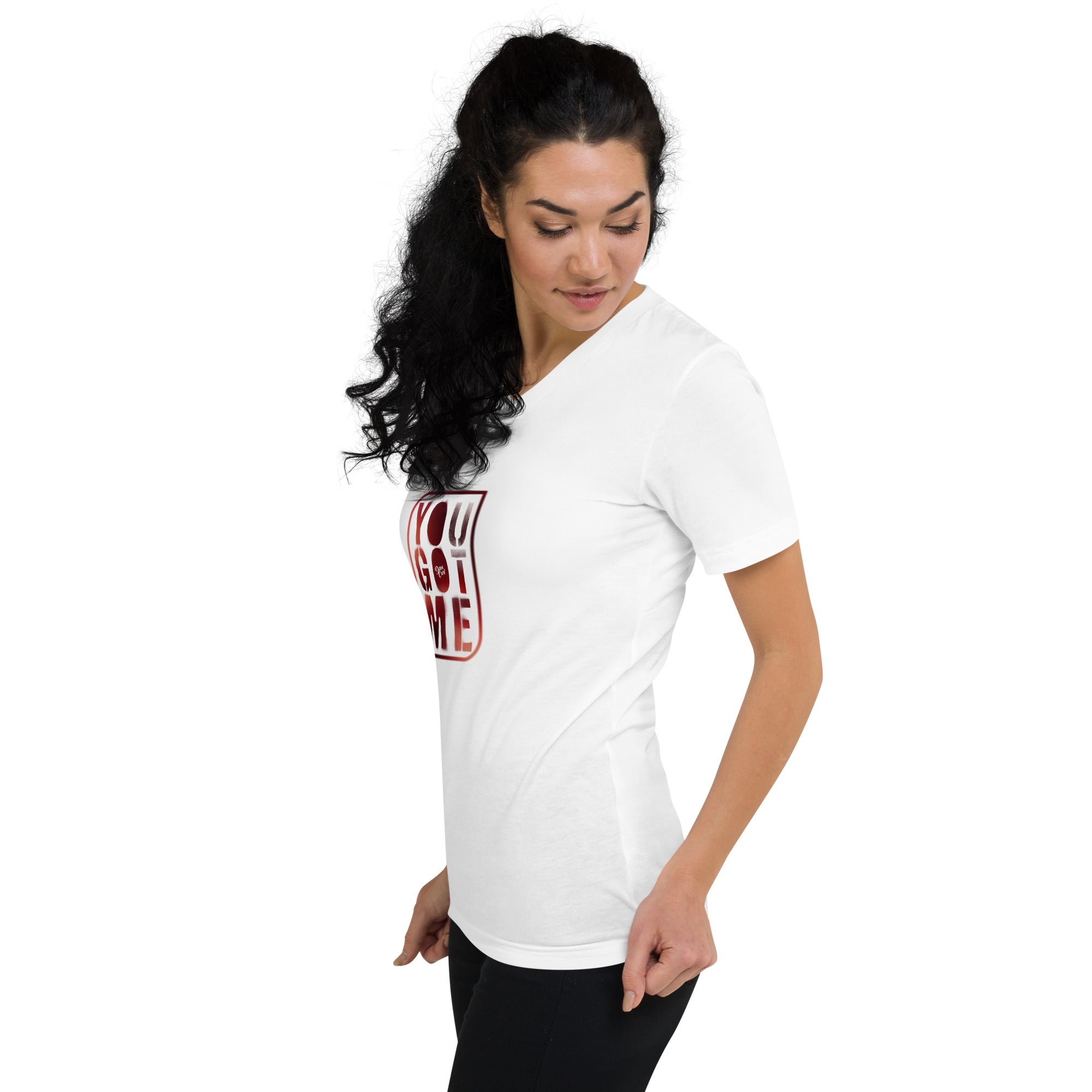 Short Sleeve White V-Neck T-Shirt